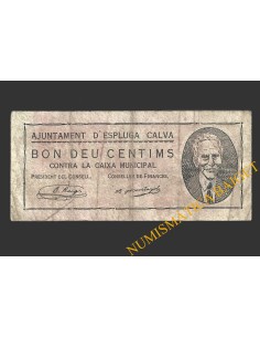 ESPLUGA CALVA (Lleida), 10 centims, 1 d'octubre del 1937 