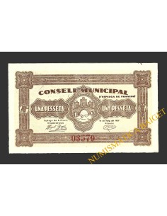 ESPLUGA DE FRANCOLI (Tarragona), 1 pesseta, 14 de maig del 1937 