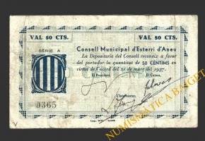 ESTERRI D'ANEU (Lleida), 50 centims, 21 de març del 1937 