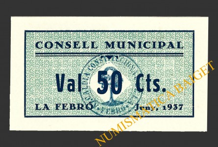 FEBRO, LA (Tarragona), 50 centims, juny del 1937 