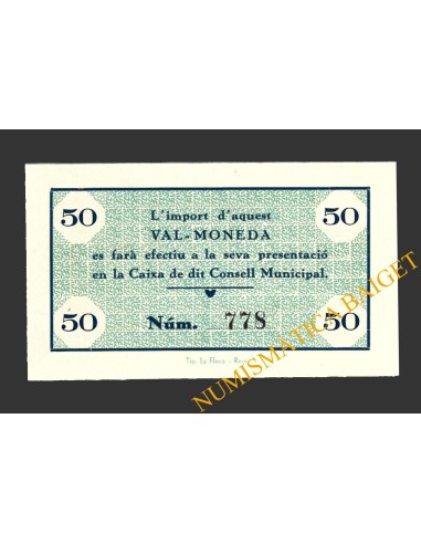 FEBRO, LA (Tarragona), 50 centims, juny del 1937 
