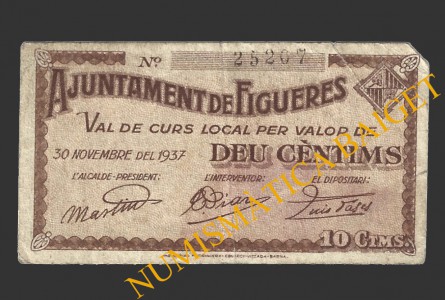 FIGUERES (Girona), 10 centims, 30 de novembre del 1937