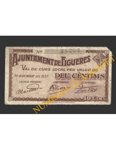 FIGUERES (Girona), 10 centims, 30 de novembre del 1937