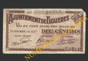 FIGUERES (Girona), 10 centims, 30 de novembre del 1937