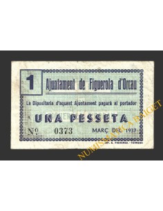 FIGUEROLA D'ORCAU (Lleida), 1 pesseta, març del 1937