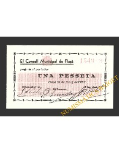 FLAÇA  (Girona), 1 pesseta, 14 de maig del 1937