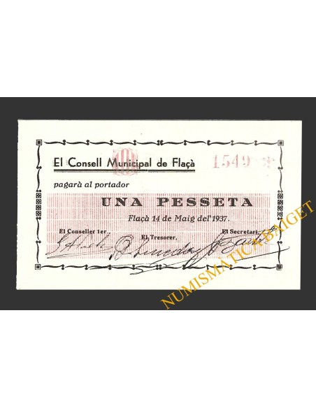 FLAÇA  (Girona), 1 pesseta, 14 de maig del 1937
