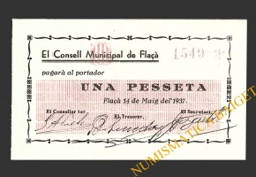 FLAÇA  (Girona), 1 pesseta, 14 de maig del 1937