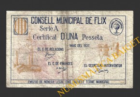 FLIX (Tarragona), 1 pesseta, maig del 1937