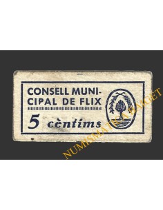 FLIX (Tarragona), 5 centims, 1937