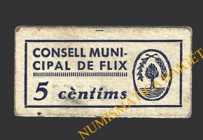 FLIX (Tarragona), 5 centims, 1937