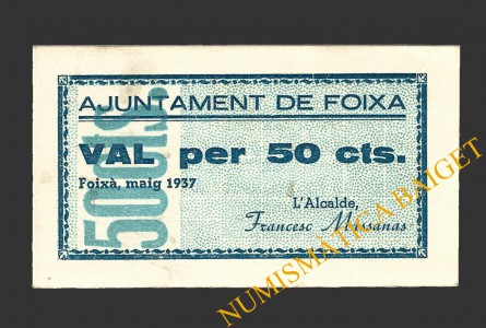 FOIXA (Girona), 50 centims, maig del 1937