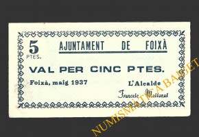 FOIXA (Girona), 5 pessetes, maig del 1937