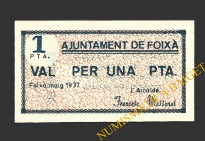FOIXA (Girona), 1 pesseta maig del 1937