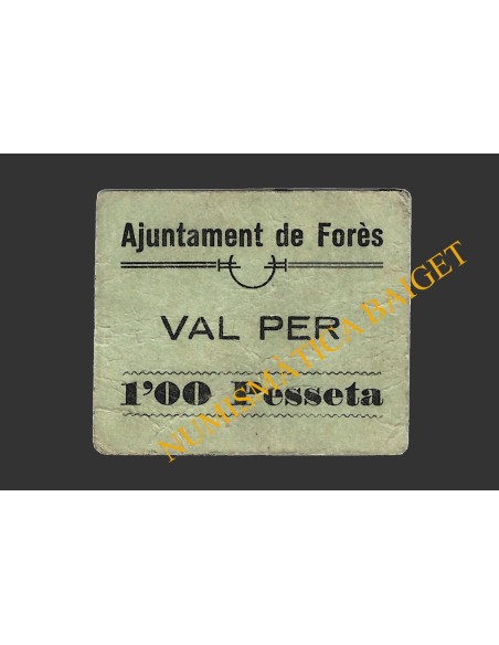 FORES (Tarragona), 1 pesseta, 1937