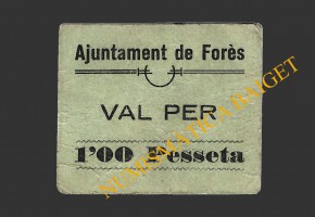 FORES (Tarragona), 1 pesseta, 1937