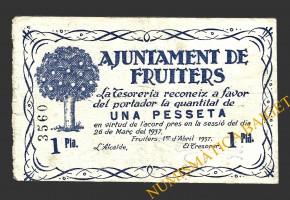 FRUITERS (Barcelona), 1 pesseta, 1 d'abril del 1937