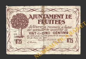 FRUITERS (Barcelona), 25 centims, 1 d'abril del 1937