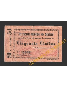 GANDESA (Tarragona), 50 centims, juny del 1937