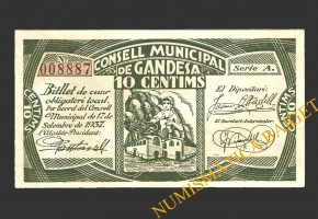 GANDESA (Tarragona), 10 centims, 17 de setembre del 1937