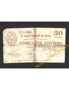 GARCIA (Tarragona), 50 centims, 22 de juny del 1937