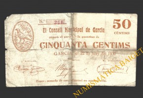 GARCIA (Tarragona), 50 centims, 22 de juny del 1937