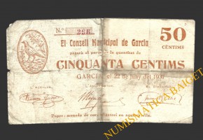 GARCIA (Tarragona), 50 centims, 22 de juny del 1937