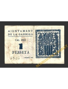 GARRIGA, LA (Barcelona), 1 pesseta, juliol del 1937 2