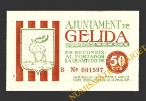 GELIDA (Tarragona), 50 centims, 12 de març del 1937