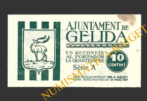 GELIDA (Tarragona), 10 centims, 12 de març del 1937