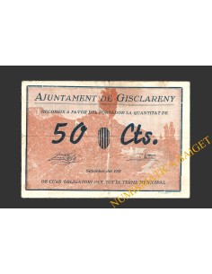 GISCLARENY (Barcelona), 50 centims, setembre del 1937  