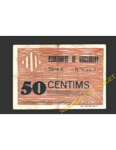 GISCLARENY (Barcelona), 50 centims, setembre del 1937   2