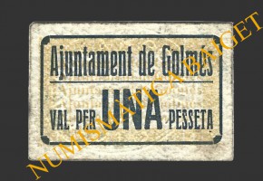 GOLMES (Lleida), 1 pesseta, 1937  