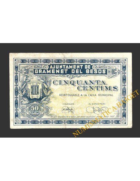 GRAMANET DE BESOS (Barcelona), 50 centims, 30 de juliol del 1937  