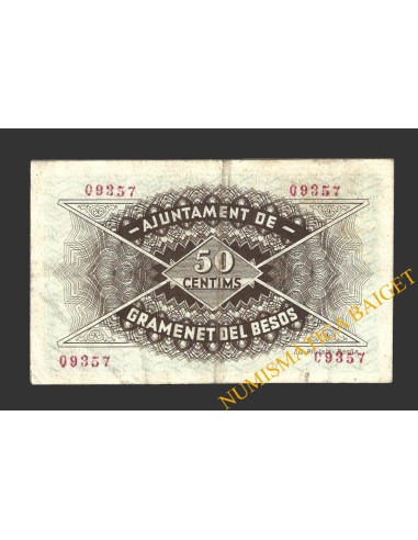 GRAMANET DE BESOS (Barcelona), 50 centims, 30 de juliol del 1937  