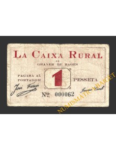 GRANER DE BAGES (Barcelona), 1 pesseta, 1937  