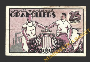 GRANOLLERS (Barcelona), 25 centims, 1 de juny del 1937  