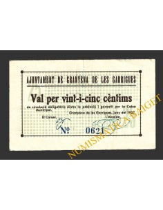 GRANYENA DE LES GARRIGUES (Lleida),25 centims, juny del 1937  