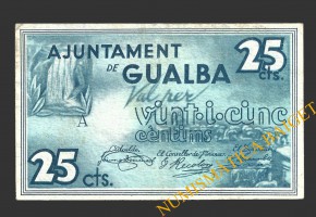 GUALBA (Girona), 25 centims, maig del 1937  