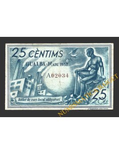 GUALBA (Girona), 25 centims, maig del 1937   2
