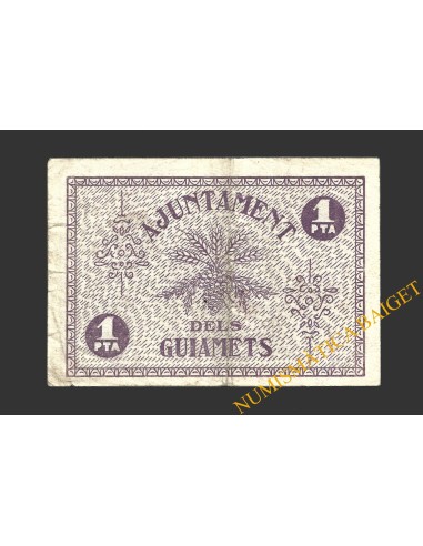 GUIAMETS, ELS (Tarragona), 1 pesseta, 7 d'agost del 1937  