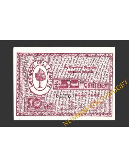GUIAMETS, ELS (Tarragona), 50 centims, 7 d'agost del 1937  