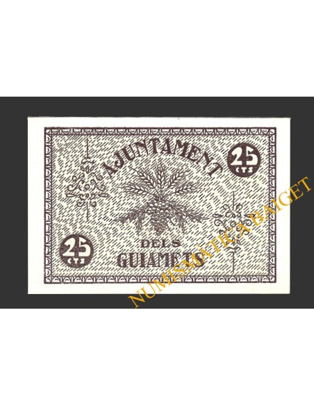 GUIAMETS, ELS (Tarragona), 25 centims, 7 d'agost del 1937  