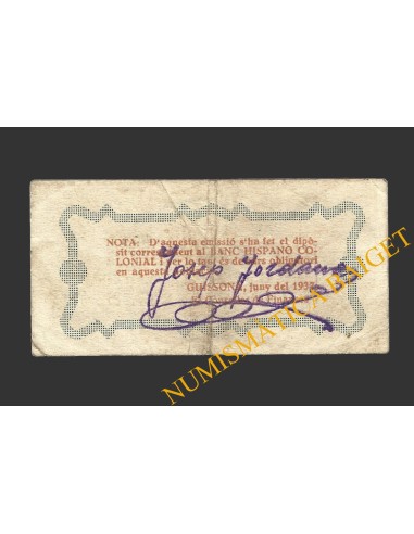 GUISSONA (Lleida), 1 pesseta, juny del 1937  