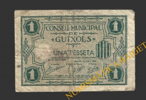 GUIXOLS (Girona), 1 pesseta, 1 de març del 1937  