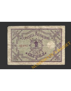GUIXOLS (Girona), 1 pesseta, 1 de març del 1937   2
