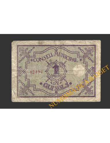 GUIXOLS (Girona), 1 pesseta, 1 de març del 1937  