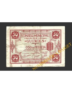 GUIXOLS (Girona), 0'50 pessetes, 1 d'agost del 1937  
