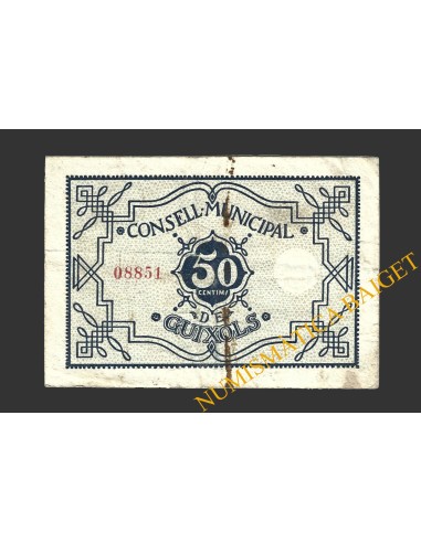 GUIXOLS (Girona), 0'50 pessetes, 1 d'agost del 1937  