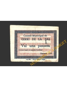 GERRI DE LA SAL (Lleida), 1 pesseta, 1937
